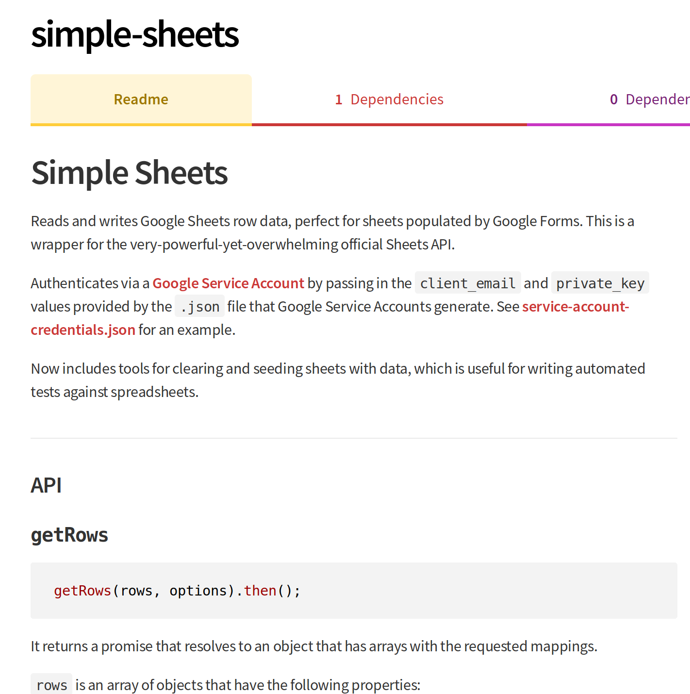 simple-sheets NPM module